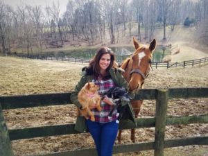 Charissa Beavers with her beloved animals